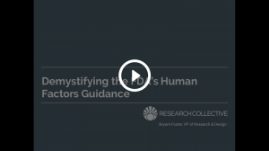 Screen shot of demystifying the FDA's human factors guidance webinar.