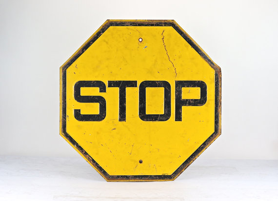 Human factors in history yellow stop sign